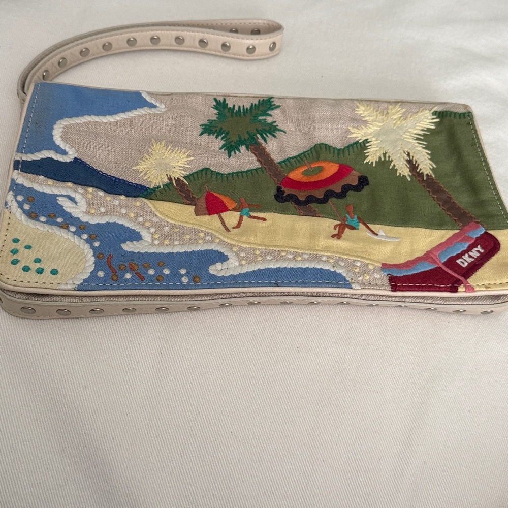 DKNY Tropical Beach Clutch with Studded Strap